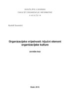 prikaz prve stranice dokumenta Organizacijske vrijednosti: ključni element organizacijske kulture