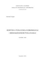 prikaz prve stranice dokumenta Bonton u poslovnoj komunikaciji i međunarodnom poslovanju