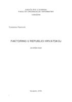 prikaz prve stranice dokumenta Faktoring u Republici Hrvatskoj