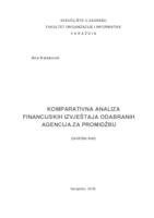 prikaz prve stranice dokumenta Komparativna analiza financijskih izvještaja odabranih agencija za promidžbu