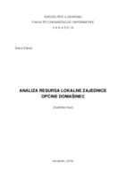 prikaz prve stranice dokumenta Analiza resursa lokalne zajednice općine Domašinec
