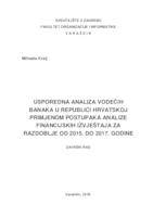 prikaz prve stranice dokumenta Usporedna analiza vodećih banaka u Republici Hrvatskoj primjenom postupaka analize financijskih izvještaja za razdoblje od 2015. do 2017. godine