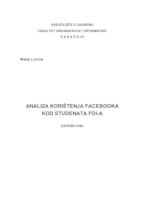 prikaz prve stranice dokumenta Analiza korištenja Facebook-a kod studenata FOI-a