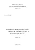 prikaz prve stranice dokumenta Analiza obvezne akumulirane individualizirane štednje u Republici Hrvatskoj