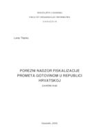 prikaz prve stranice dokumenta Porezni nadzor fikskalizacije prometa gotovinom u Hrvatskoj