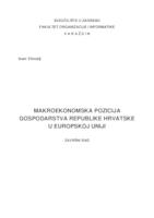 prikaz prve stranice dokumenta Makroekonomska pozicija  gospodarstva Republike Hrvatske u Europskoj uniji