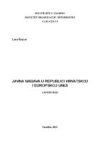 prikaz prve stranice dokumenta Javna nabava u Republici Hrvatskoj i Europskoj Uniji