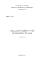 prikaz prve stranice dokumenta Socijalno poduzetništvo u Međimurskoj županiji