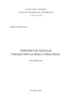 prikaz prve stranice dokumenta Perspektive razvoja poduzetništva žena u Hrvatskoj
