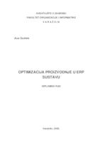 prikaz prve stranice dokumenta Optimizacija proizvodnje u ERP sustavu
