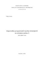 prikaz prve stranice dokumenta Usporedba programskih jezika temeljenih na sintaksi jezika C