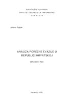 prikaz prve stranice dokumenta Analiza porezne evazije u Republici Hrvatskoj