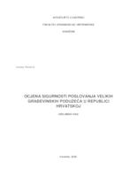 prikaz prve stranice dokumenta Ocjena sigurnosti poslovanja velikih građevinskih poduzeća u Republici Hrvatskoj