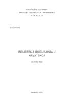 prikaz prve stranice dokumenta Industrija osiguranja u Hrvatskoj
