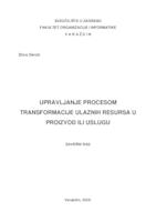 prikaz prve stranice dokumenta Upravljanje procesom transformacije ulaznih resursa u proizvod ili uslugu