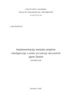prikaz prve stranice dokumenta Implementacija metoda umjetne inteligencije u alatu za razvoj računalnih igara Godot