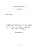 prikaz prve stranice dokumenta Utjecaj pandemije korona virusa na kupovne navike potrošača u online okruženju