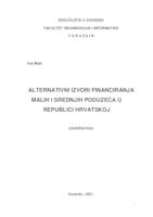prikaz prve stranice dokumenta Alternativni izvori financiranja malih i srednjih poduzeća u Republici Hrvatskoj