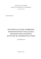 prikaz prve stranice dokumenta Revizorova ocjena vremenske neograničenosti poslovanja nefinancijskih poduzeća izlistanih na Zagrebačkoj burzi
