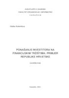 prikaz prve stranice dokumenta Ponašanje investitora na financijskim tržištima: primjer Republike Hrvatske
