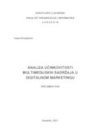 prikaz prve stranice dokumenta Analiza učinkovitosti multimedijskih sadržaja u digitalnom marketingu