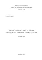 prikaz prve stranice dokumenta Pregled poreza na dodanu vrijednost u Republici Hrvatskoj