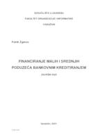 prikaz prve stranice dokumenta Financiranje malih i srednjih poduzeća u Republici Hrvatskoj s naglaskom na bankovno kreditiranje