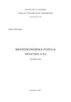 prikaz prve stranice dokumenta Makroekonomska pozicija Republike Hrvatske unutar Europske unije