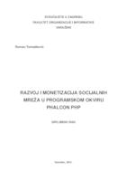 prikaz prve stranice dokumenta Razvoj i monetizacija socijalnih mreža u programskom okviru Phalcon PHP
