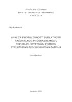 prikaz prve stranice dokumenta Analiza propulzivnosti djelatnosti računalnog programiranja u Republici Hrvatskoj pomoću strukturno-poslovnih pokazatelja