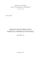 prikaz prve stranice dokumenta Analiza poslovanja UCITS fondova u Republici Hrvatskoj