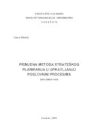 prikaz prve stranice dokumenta Primjena metoda strateškog planiranja u upravljanju poslovnim procesima
