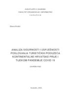 prikaz prve stranice dokumenta Analiza sigurnosti i uspješnosti poslovanja turističkih poduzeća kontinentalne Hrvatske prije i tijekom pandemije COVID 19