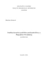 prikaz prve stranice dokumenta Institucionalna podrška poduzetništvu u Republici Hrvatskoj