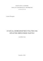 prikaz prve stranice dokumenta Utjecaj demografske politike na hrvatski mirovinski sustav