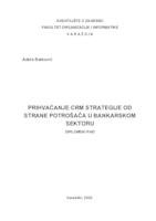 prikaz prve stranice dokumenta Prihvaćanje CRM strategije od strane potrošača u bankarskom sektoru