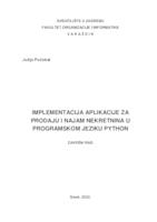 prikaz prve stranice dokumenta Implementacija aplikacije za prodaju i najam nekretnina u programskom jeziku Python