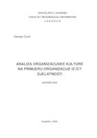 prikaz prve stranice dokumenta Analiza organizacijske kulture na primjeru organizacije iz ICT sektora djelatnosti