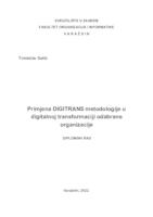 prikaz prve stranice dokumenta Primjena DIGITRANS metodologije u digitalnoj transformaciji odabrane organizacije