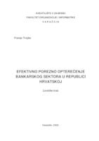 prikaz prve stranice dokumenta Efektivno porezno opterećenje bankarskog sektora u Republici Hrvatskoj