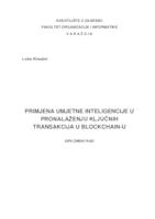 prikaz prve stranice dokumenta Primjena umjetne inteligencije u pronalaženju ključnih transakcija u blockchain-u