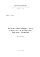 prikaz prve stranice dokumenta Mjerenje društvenog učinka: studija slučaja udruge iz Republike Hrvatske