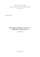 prikaz prve stranice dokumenta Makroekonomske politike u Republici Hrvatskoj