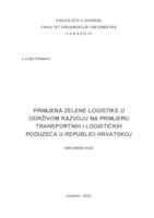 prikaz prve stranice dokumenta Primjena zelene logistike u održivom razvoju na primjeru transportnih i logističkih poduzeća u Republici Hrvatskoj