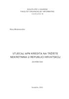 prikaz prve stranice dokumenta Utjecaj APN kredita na tržište nekretnina u Republici Hrvatskoj