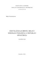 prikaz prve stranice dokumenta Digitalizacija mikro, malih i srednjih poduzeća u Republici Hrvatskoj