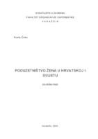 prikaz prve stranice dokumenta Poduzetništvo žena u Hrvatskoj i svijetu