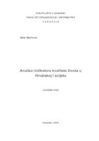 prikaz prve stranice dokumenta Analiza indikatora kvalitete života u Hrvatskoj i svijetu