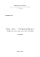 prikaz prve stranice dokumenta Model procesa i model podataka prijave studenata na međunarodnu mobilnost