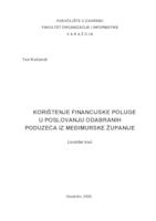 prikaz prve stranice dokumenta Korištenje financijske poluge u poslovanju odabranih poduzeća iz Međimurske županije